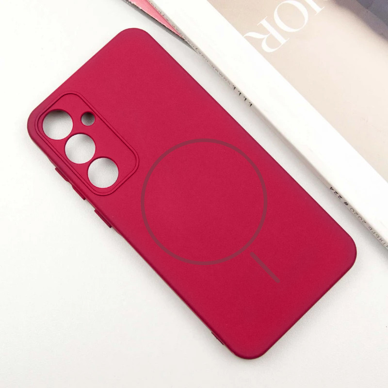 Фото Чохол Silicone Cover Lakshmi Full Camera (AA) with MagFit на Samsung Galaxy S24 (Червоний / Rose Red) на vchehle.ua