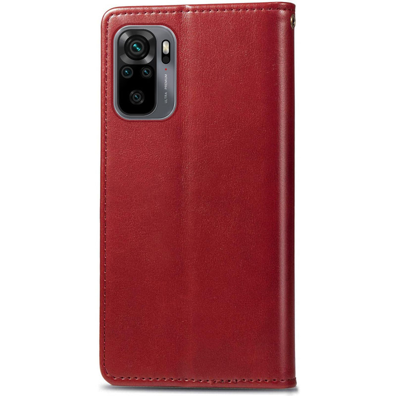 Фото Кожаный чехол книжка GETMAN Gallant (PU) для Xiaomi Redmi Note 10 / Note 10s (Красный) на vchehle.ua