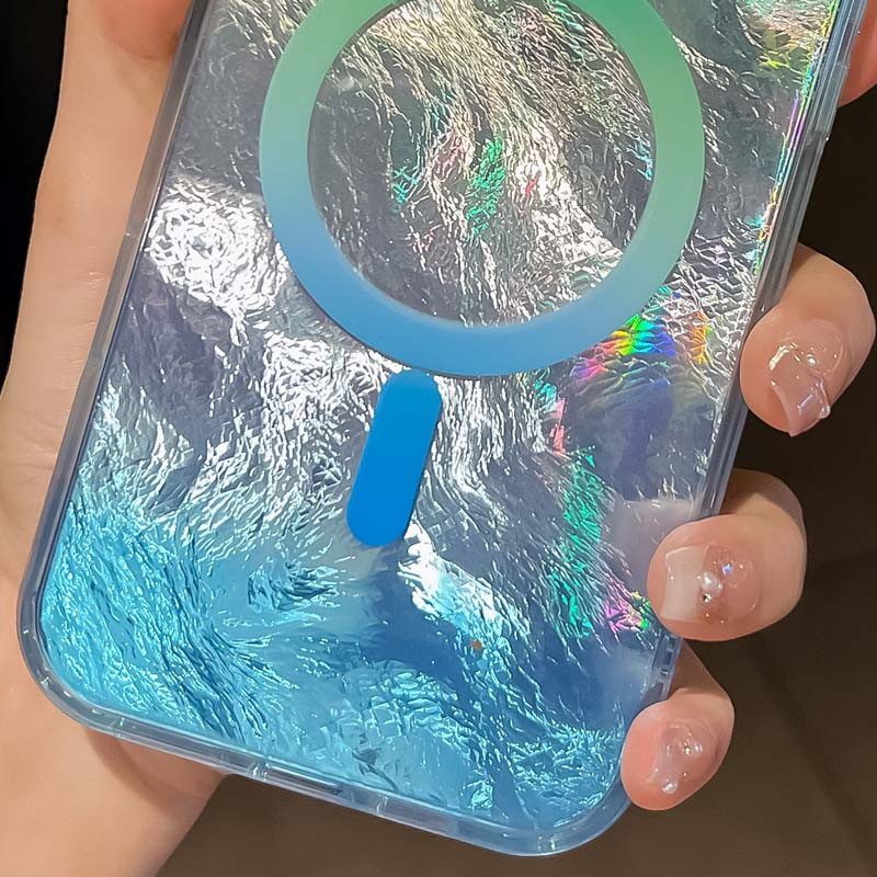 Фото Чехол TPU Shiny Mountain (MagFit) для Apple iPhone 16e (6.1") (Green / Blue) на vchehle.ua