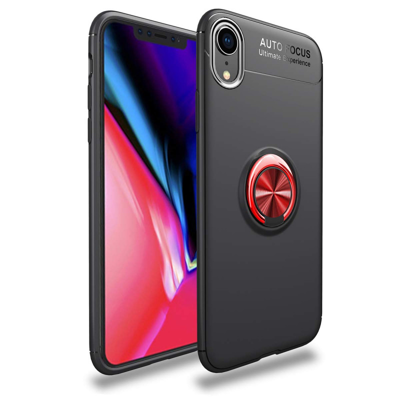 

TPU чохол Deen ColorRing під магнітний тримач (opp) на Apple iPhone XR (6.1") (Чорний / Червоний) 908461