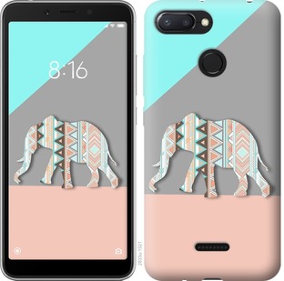 

Чехол Узорчатый слон для Xiaomi Redmi 6 672389
