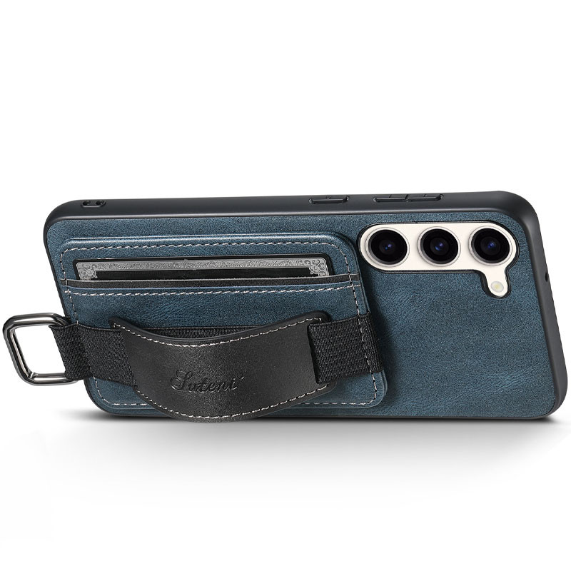 Купити Шкіряний чохол Wallet case and straps на Samsung Galaxy S24 (Синій / Blue) на vchehle.ua