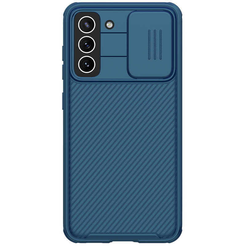 Карбонова накладка Nillkin Camshield (шторка на камеру) на Samsung Galaxy S21 FE (Синій / Blue)