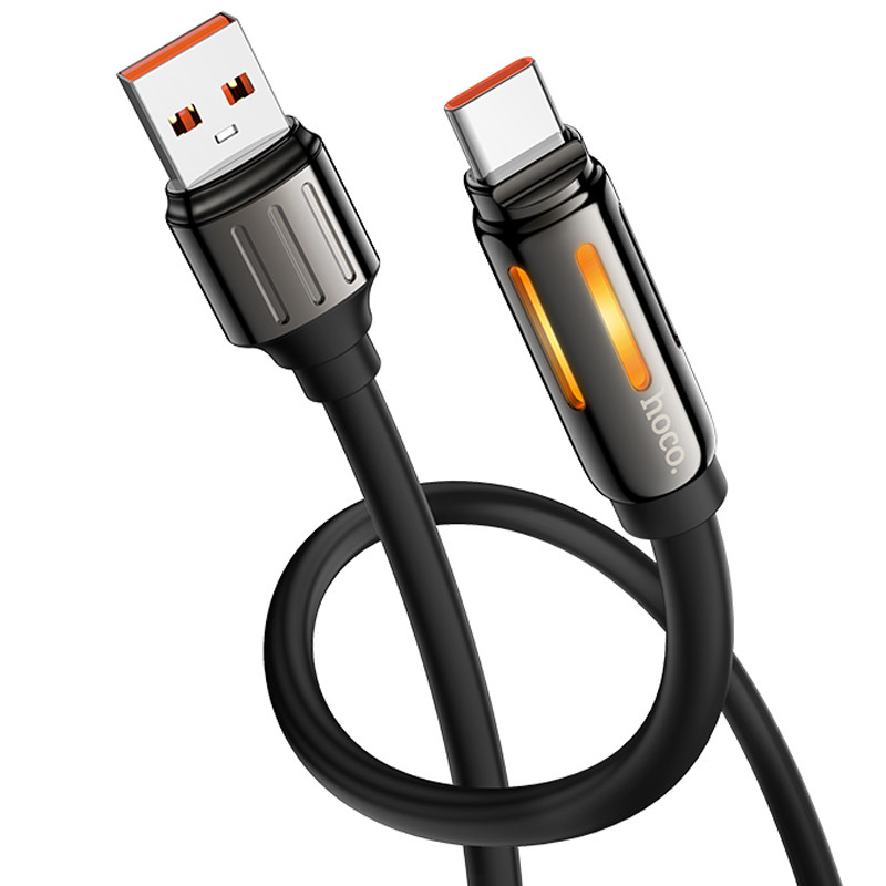 Фото Дата кабель Hoco U136 Prize USB to Type-C 5A (1.2m) (Black) в магазине vchehle.ua