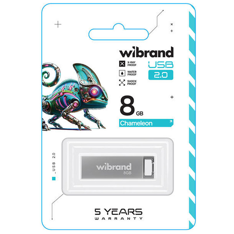 Фото Флеш накопичувач USB 2.0 Wibrand Chameleon 8Gb (Silver) на vchehle.ua