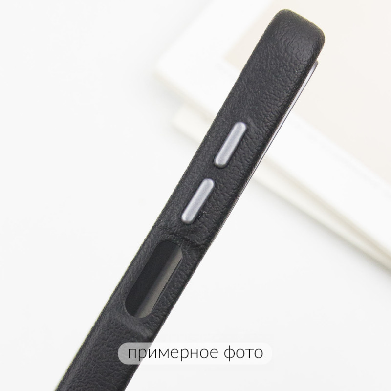 Купити Шкіряний чохол Leather Case Metal Buttons на Xiaomi Redmi 13C / Poco C65 (Black) на vchehle.ua