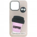 Чехол TPU Leather Toys для Apple iPhone 16e (6.1") (Coffee / Pink)