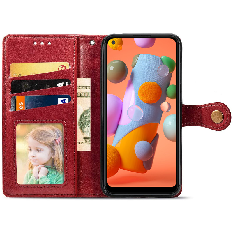 Фото Кожаный чехол-книжка GETMAN Gallant (PU) для Samsung Galaxy A11 (Красный) на vchehle.ua