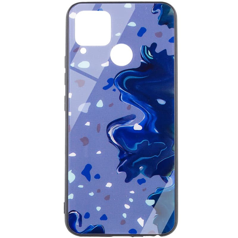 TPU+Glass чехол Diversity для Realme C15 / C12 (Stains blue)