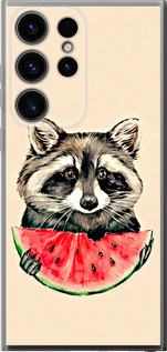 Чехол Енотик с арбузом для Samsung Galaxy S24 Ultra