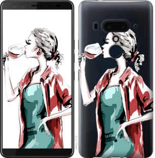 

Чехол Девушка с бокалом для HTC U12 Plus 841426