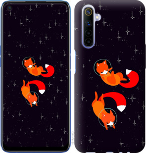 

Чехол Лисички в космосе для Realme 6 918656
