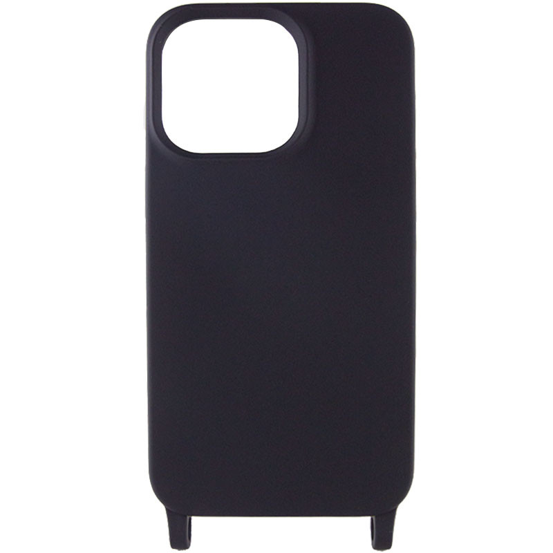 Фото Чехол Cord case c длинным цветным ремешком для Apple iPhone 14 Plus (6.7") (Черный) в магазине vchehle.ua