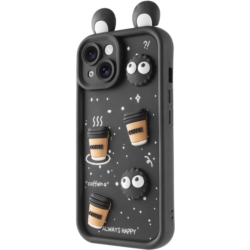 Чехол TPU Toys Case with Ears для Apple iPhone 15 (6.1") (Black)