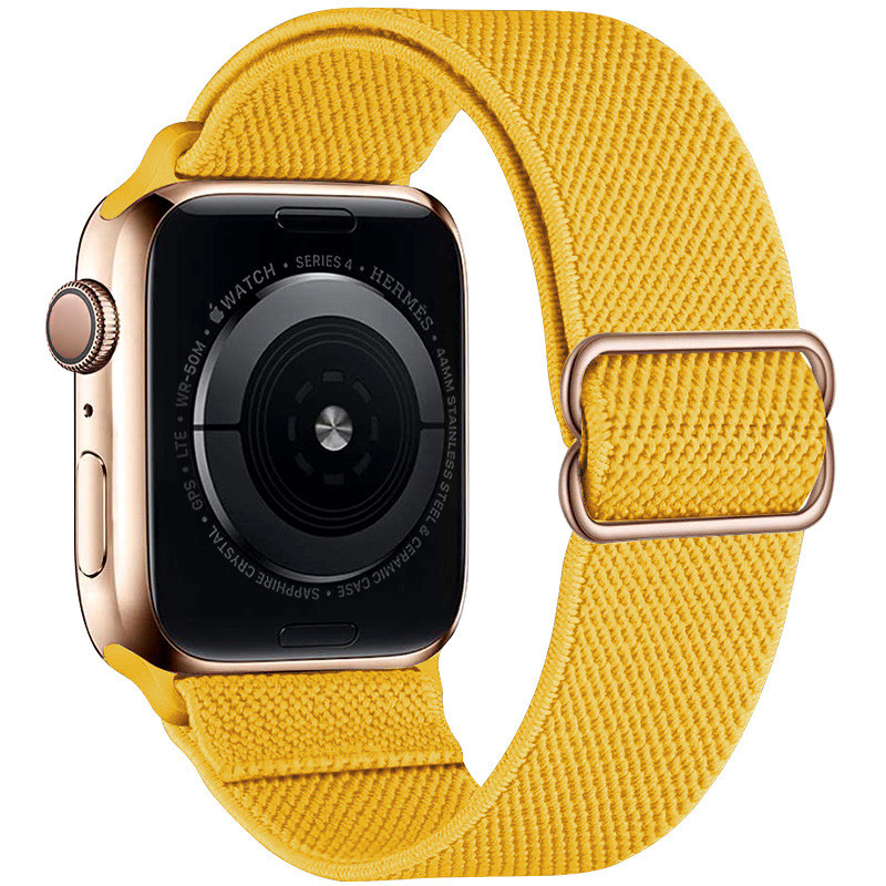 Ремешок тканевый с затяжкой для Apple Watch 38/40/41/42mm (Yellow)