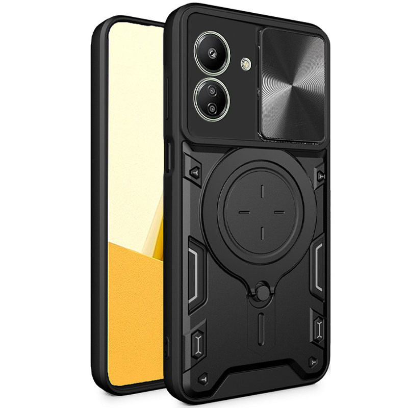 Фото Ударопрочный чехол Bracket case with Magnetic для Xiaomi Redmi 13C / Poco C65 (Black) на vchehle.ua