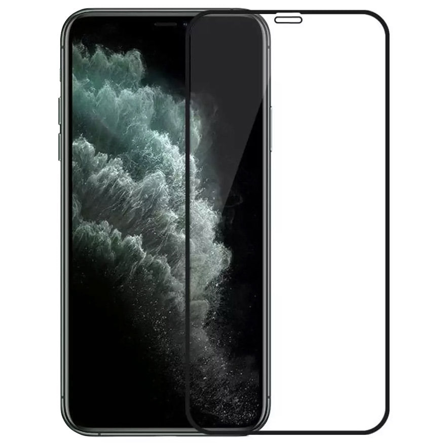 Захисне скло 2.5D CP + (full glue) на Apple iPhone 12 Pro / 12 (6.1") (Чорний) в магазині vchehle.ua