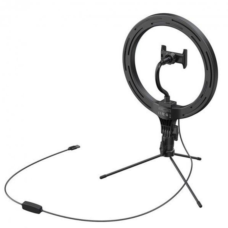 Фото Кольцевая светодиодная LED лампа Baseus Live Stream 10" с триподом (CRZB1-A01) (Черный) в магазине vchehle.ua