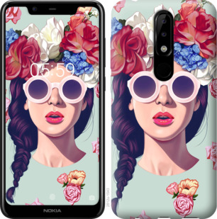 

Чохол Дівчина з квітами на Nokia 5.1 Plus 878914