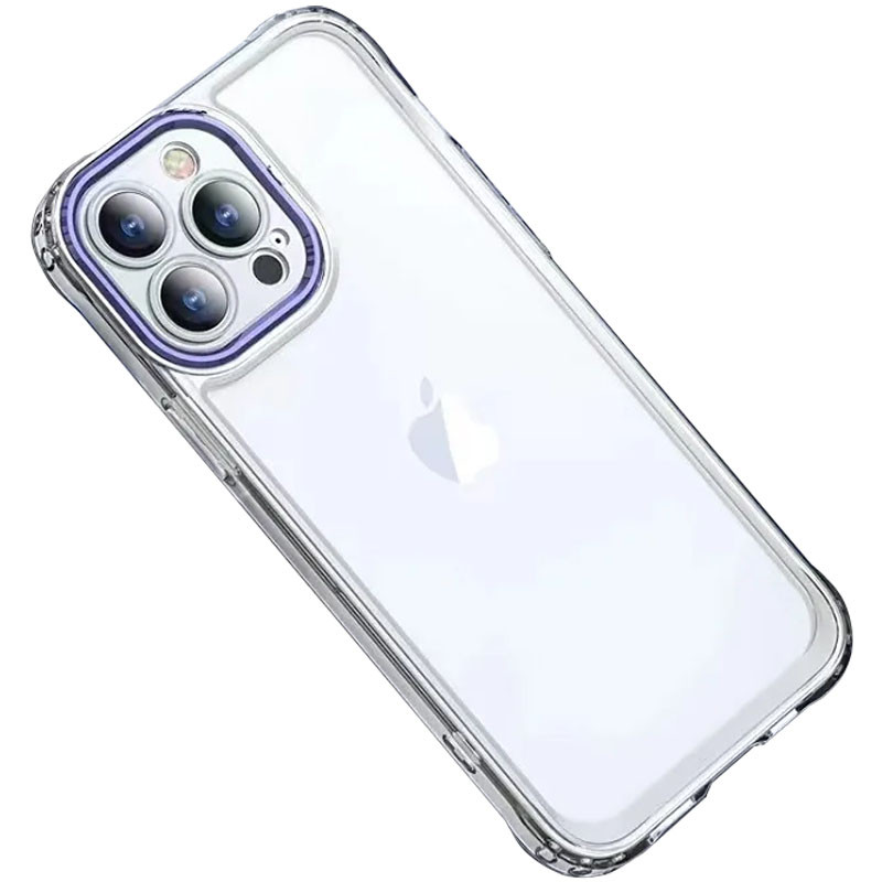 Фото TPU+PC чохол ColorCam на Apple iPhone 12 Pro Max (6.7") (Прозорий / Фіолетовий) на vchehle.ua