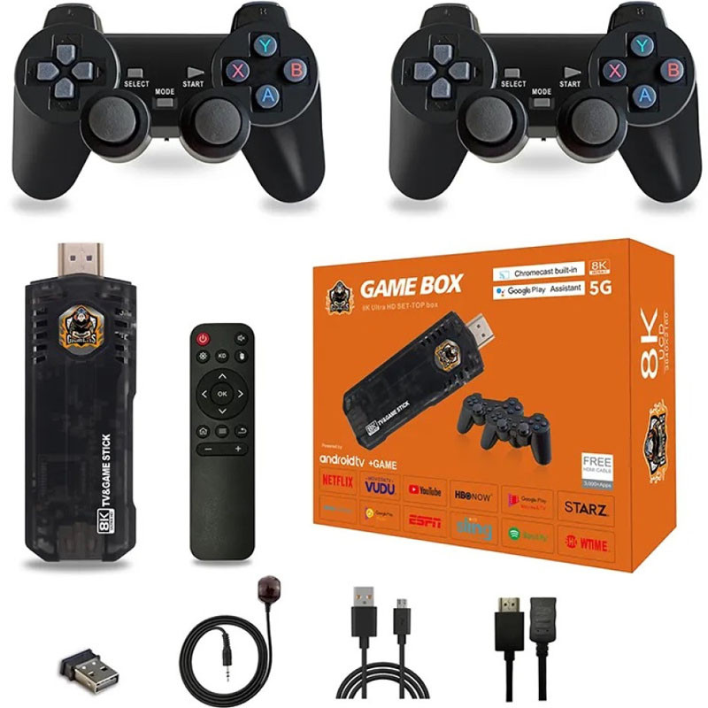 Фото Игровая приставка Game Stick + Android TV 8k Ultra HD 64gb (Black) на vchehle.ua