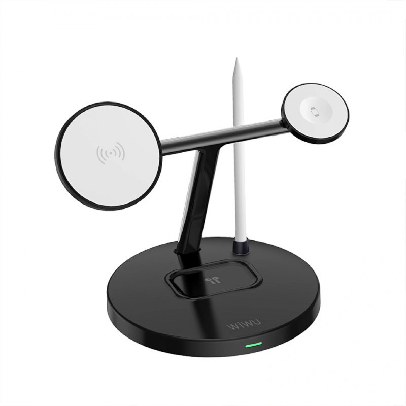 Фото БЗУ WIWU Wi-W032 Magnetic 4 in 1 Cableless Charger (Black) на vchehle.ua