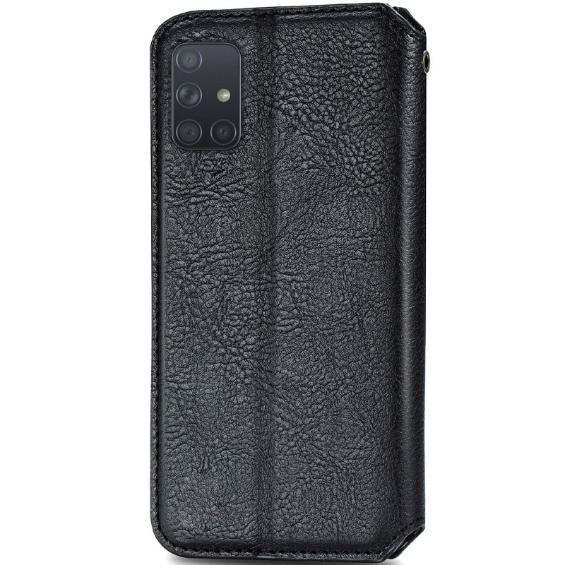 Кожаный чехол-книжка GETMAN Cubic (PU) для Samsung Galaxy A51 (Черный) в магазине vchehle.ua