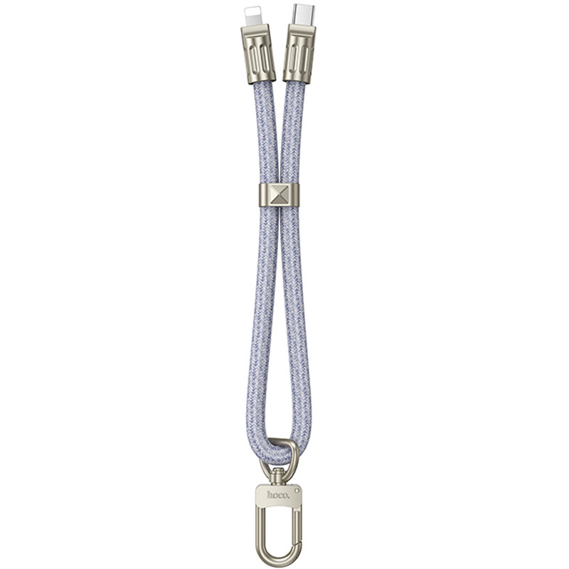 Фото Дата кабель-шнурок Hoco GH5 Elegant Type-C to Lightning (0.21m) (Denim Blue) на vchehle.ua
