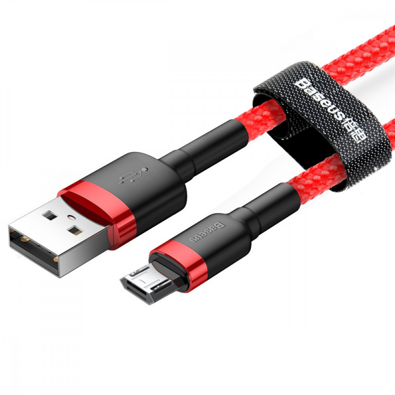 Фото Дата кабель Baseus Cafule MicroUSB Cable 1.5A (2m) (CAMKLF-C) (Красный) в магазине vchehle.ua