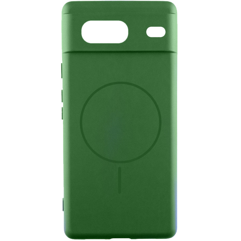 Чехол Silicone Cover Lakshmi Full Camera (AA) with MagFit для Google Pixel 7 (Зеленый / Dark green)