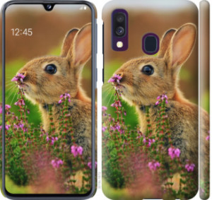 Чехол Кролик и цветы для Samsung Galaxy A40 2019 A405F