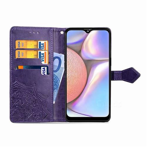 Купить Кожаный чехол (книжка) Art Case с визитницей для Samsung Galaxy A10s (Фиолетовый) на vchehle.ua