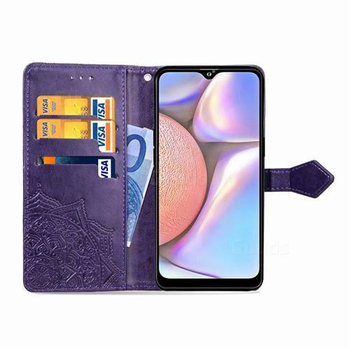 Купить Кожаный чехол-книжка Art Case с визитницей для Samsung Galaxy A10s (Фиолетовый) на vchehle.ua