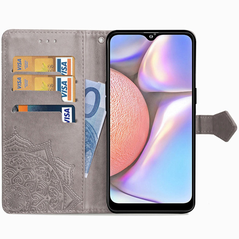 Фото Кожаный чехол (книжка) Art Case с визитницей для Samsung Galaxy A10s (Серый) на vchehle.ua