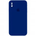 Чехол Silicone Case Square Full Camera Protective (AA) для Apple iPhone XS / X (5.8") (Синий / Deep navy)