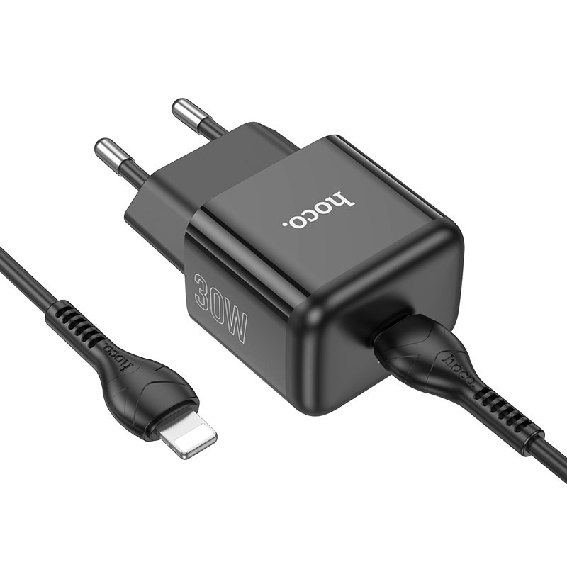 Фото СЗУ Hoco N32 Glory PD30W (1USB-C) + кабельType-C to Lightning (Black) в магазине vchehle.ua