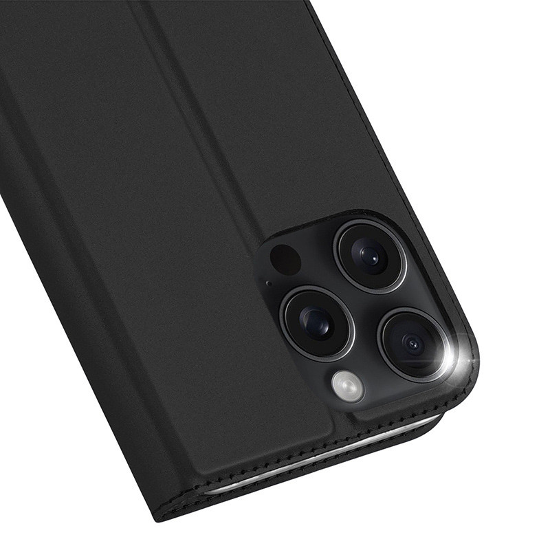 Фото Чехол-книжка Dux Ducis с карманом для визиток для Apple iPhone 16 Pro Max (6.9") (Черный) на vchehle.ua