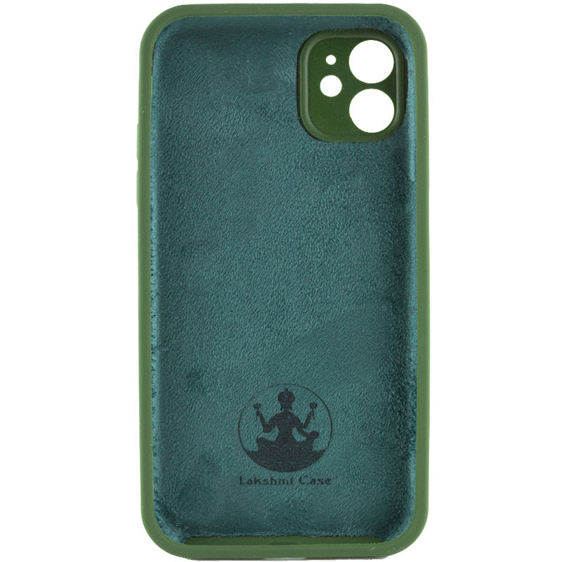 Фото Уценка Чехол Silicone Case Lakshmi Square Full Camera для Apple iPhone 11 (6.1") (Эстетический дефект / Зеленый / Army green) на vchehle.ua