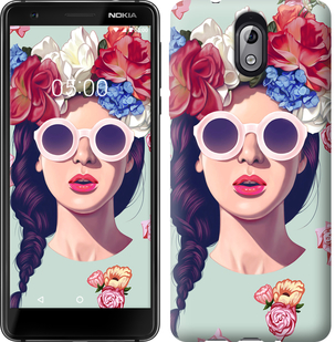 

Чохол Дівчина з квітами на Nokia 3.1 670123