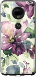 Чехол Цветы акварелью для Motorola Moto G7