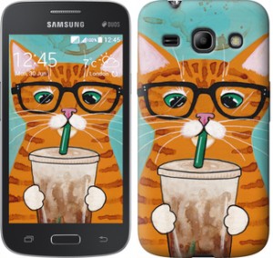 Чехол Зеленоглазый кот в очках для Samsung Galaxy Core Plus G3500