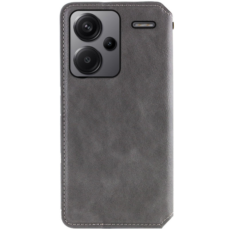 Фото Шкіряний чохол книжка GETMAN Cubic (PU) на Xiaomi Redmi Note 13 Pro+ (Сірий) в маназині vchehle.ua