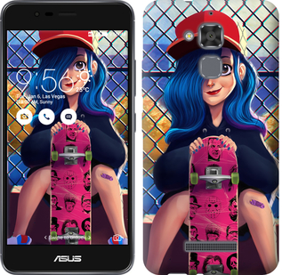 

Чехол Прикольная девочка со скейтбордом для Asus Zenfone 3 Max ZC520TL 618460