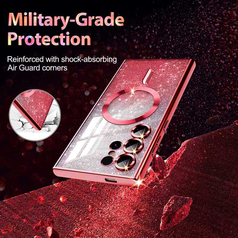 Фото TPU чохол Delight case with Magnetic Safe з захисними лінзами на камеру на Samsung Galaxy S25 Ultra (Червоний / Red) в маназині vchehle.ua