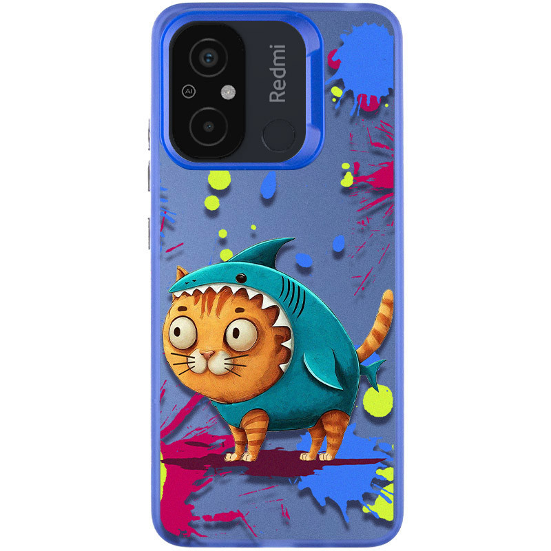 TPU+PC чохол TakiTaki Graffiti magic glow на Xiaomi Redmi 12C (Fishcat / Blue)