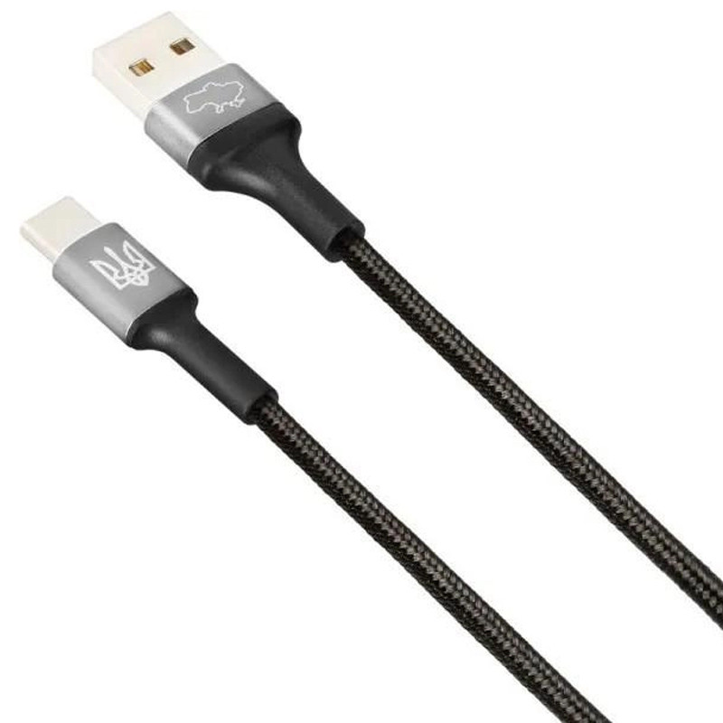 Фото Дата кабель Gelius Strong Ukraine GP-UCN002C USB to Type-C 3A (1.2m) (Black) на vchehle.ua