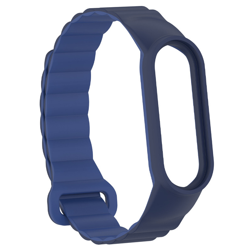 Фото Ремінець Dual-color Magnetic для Xiaomi Mi Band 7/6/5/4/3 (Navy Blue / Blue) в маназині vchehle.ua