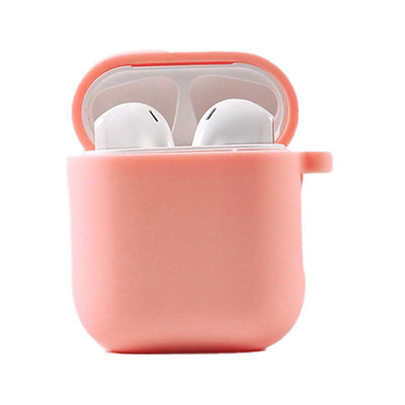 

Силиконовый футляр с микрофиброй для наушников Airpods 1/2 (Рожевий / Peach) 1093547