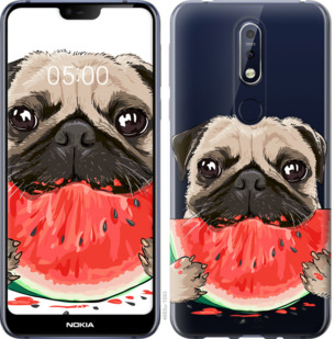 

Чохол Мопс і кавун на Nokia 7.1 843965