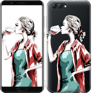 

Чехол Девушка с бокалом для Huawei Honor V10 / View 10 841761